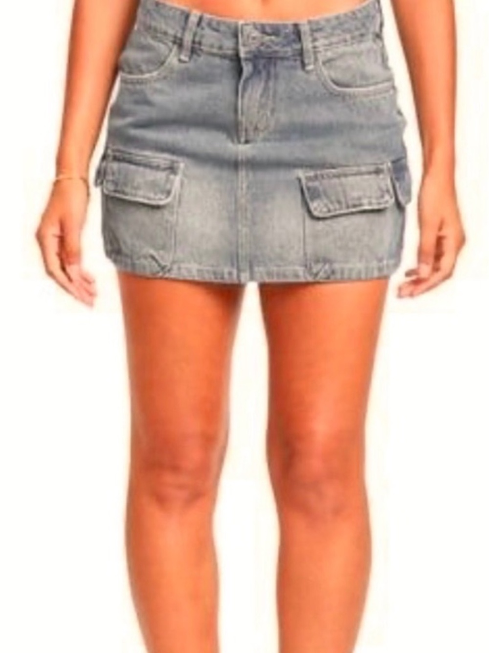 Love Cult Cargo Stretch Denim Mini Jean Skirt Plus Size XXL Medium Wash